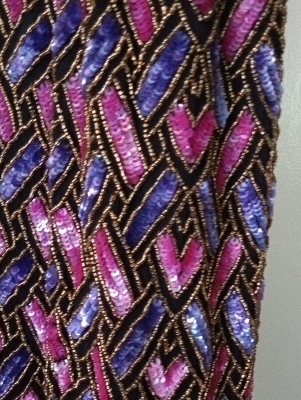 Papell Boutique Silk Sequin And Beaded Jacket Size 16 - Picture 4 of 10